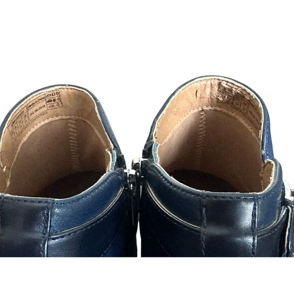 Vionic “Millie” Buckle Navy Blue Zip Ankle Boots Size 7 - Picture 12 of 12